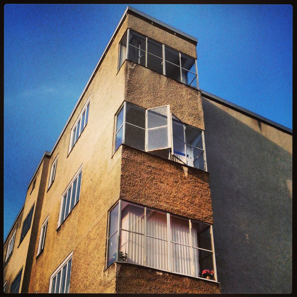 Markante Kopfbauten in der Togostraße
