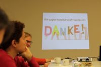 Wir sagen Danke. Foto Dominique Hensel.