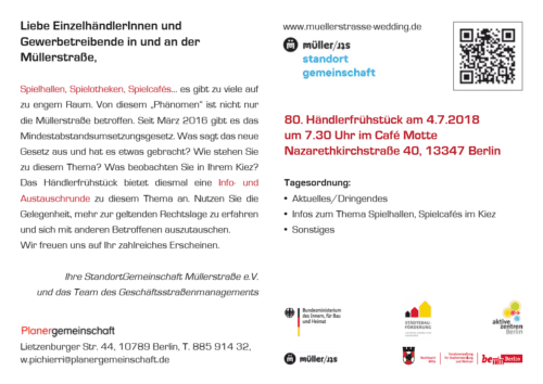 Einladung Händlerfrühstück 07 - 18 - Seite 2 (c) Standortgemeinschaft Müllerstrasse