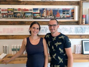 Antonia und Johann vom Verlag Round not Square in der Eulerstraße. Foto: A. Oertel