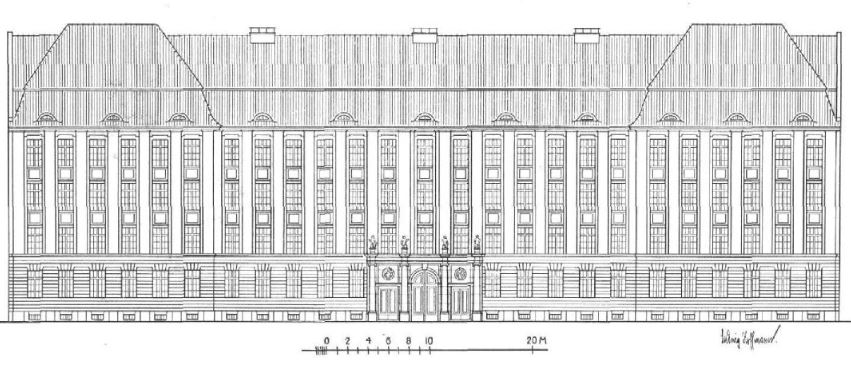Fassade der Schule in der Ofener Straße, Arch. & Stadtbaurat Ludwig Hoffmann