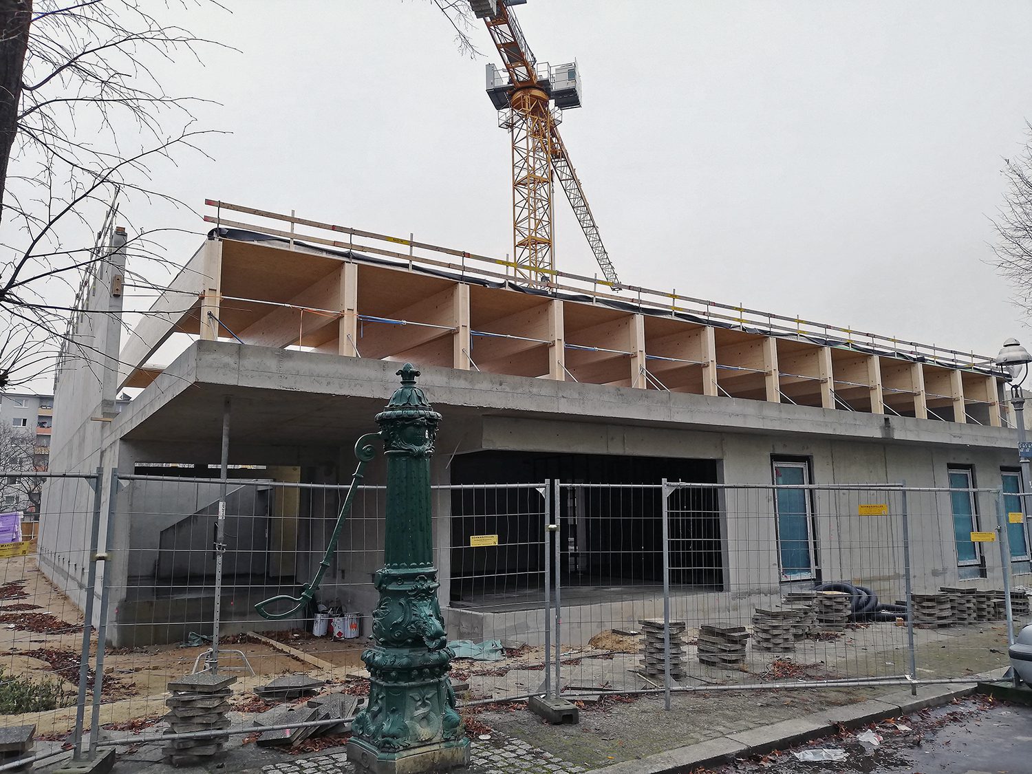 Baustelle Vineta-Sporthalle am 9. Januar 2021