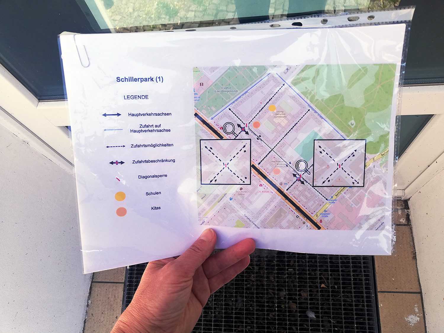 Ein erster Plan mit Ideen für einen Kiezblock im englischen Viertel und am Schillerpark. Foto: Hensel