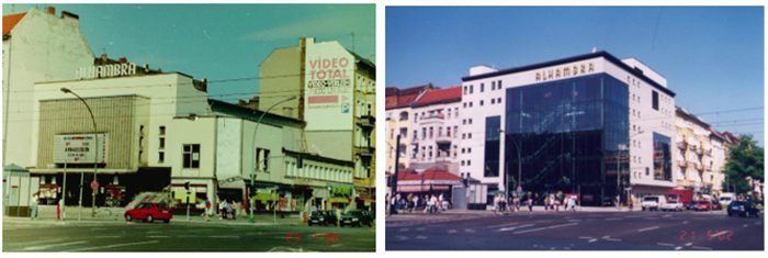 Zwei Fotos aus einer Ausstellung über die Müllerstraße im Zukunftshaus. Foto: Promo