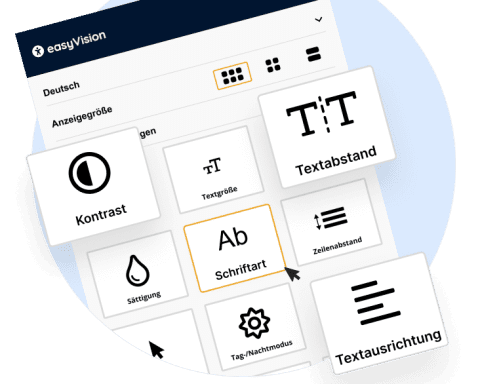 EasyVision Widget Menü auf unserem Blog